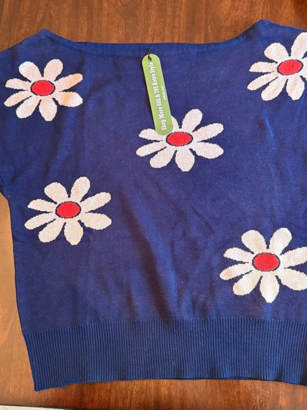 Blue Daisy Print Women’s Sweater